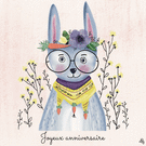 Lapin festif pour un anniversaire joyeux